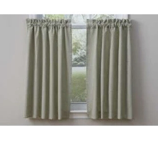 Park Designs Mason Jar Tiers Panels 36″ x 72″ Set – Thyme Green & Ivory Gingham