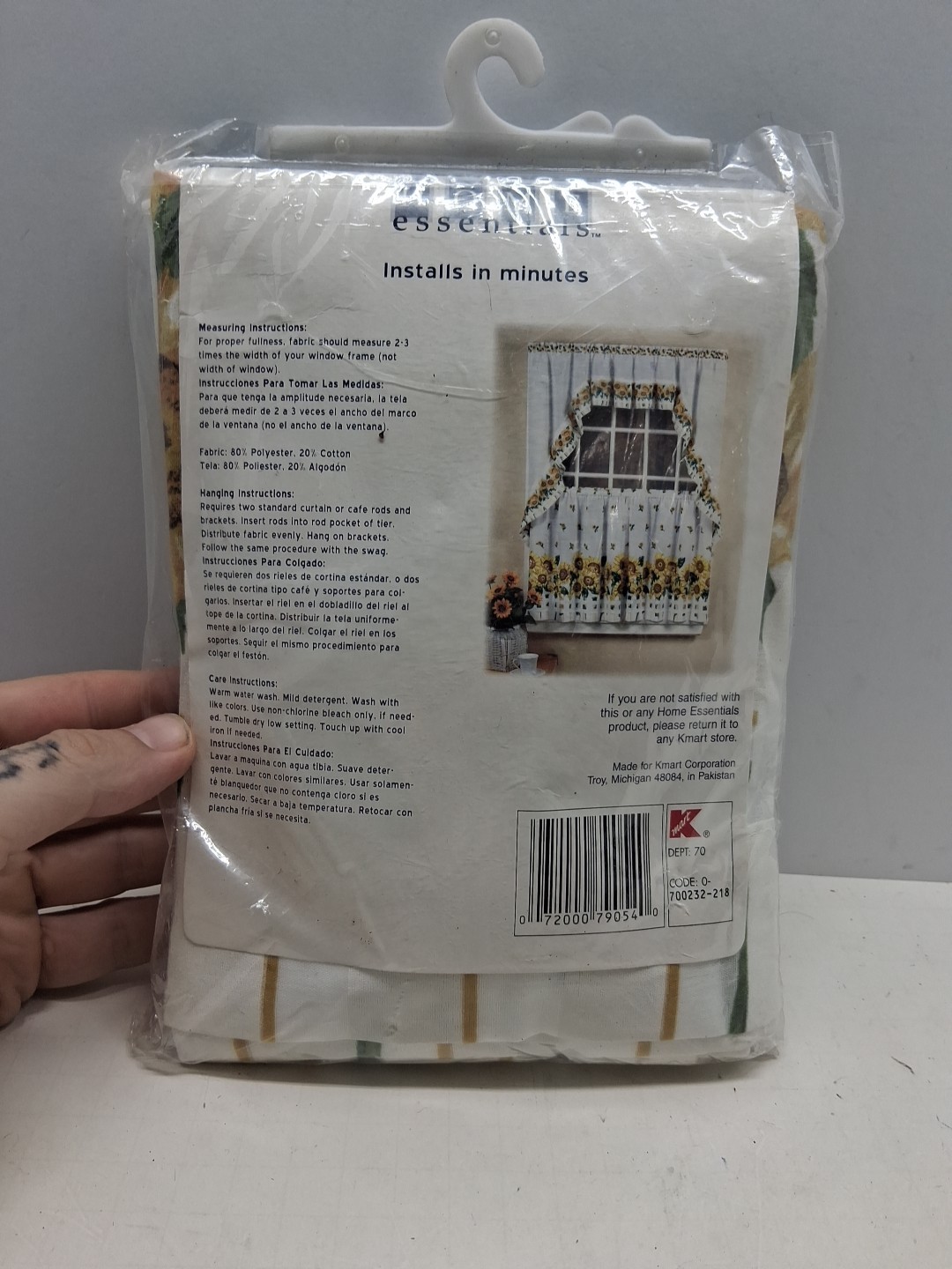Home Essentials Tier & Swag Set Curtains Vintage Sunflowers, Sunsation, K-Mart