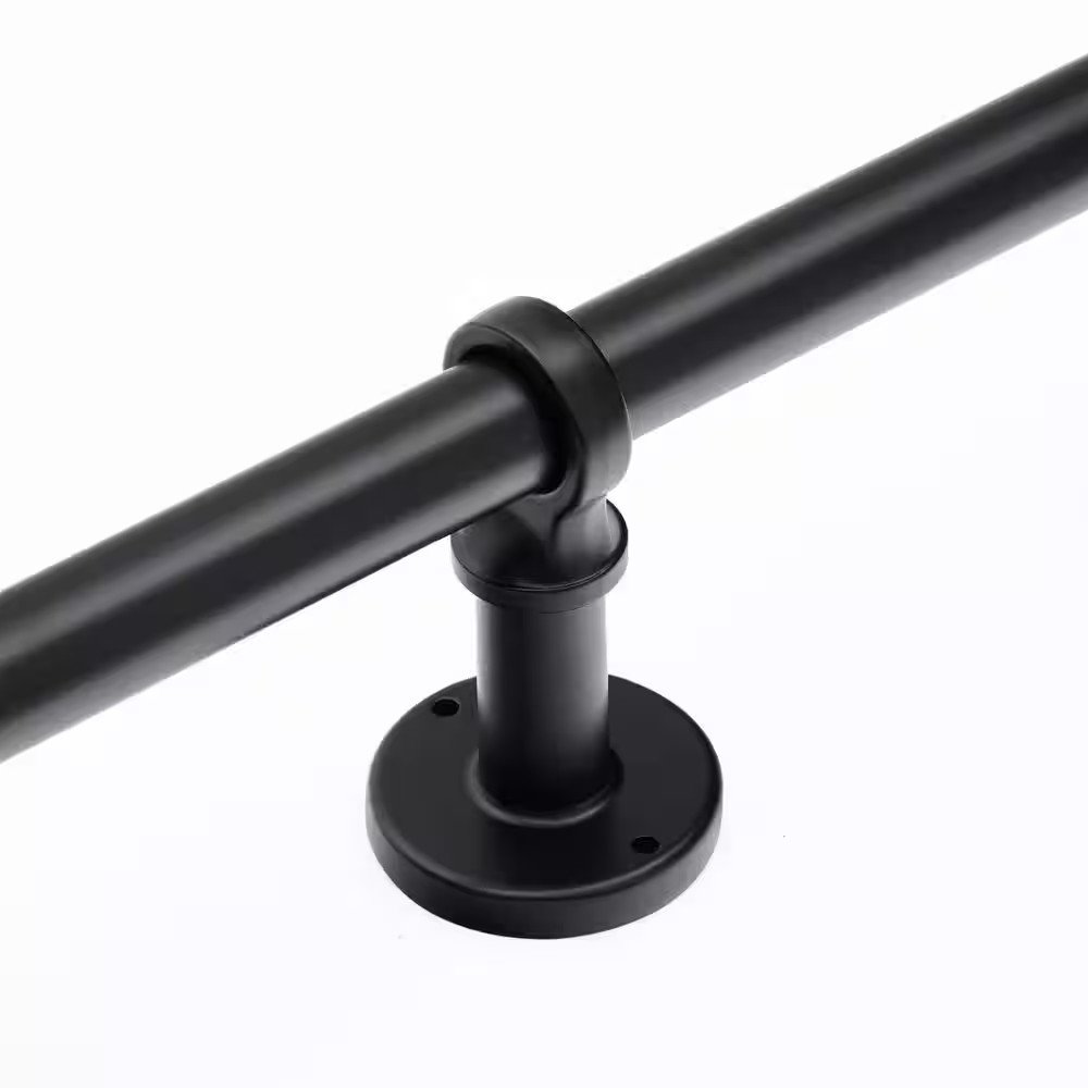 48 In. 86 In. Rustic Style 1 In. Adjustable Wrap around Heavy Duty Single Blacko