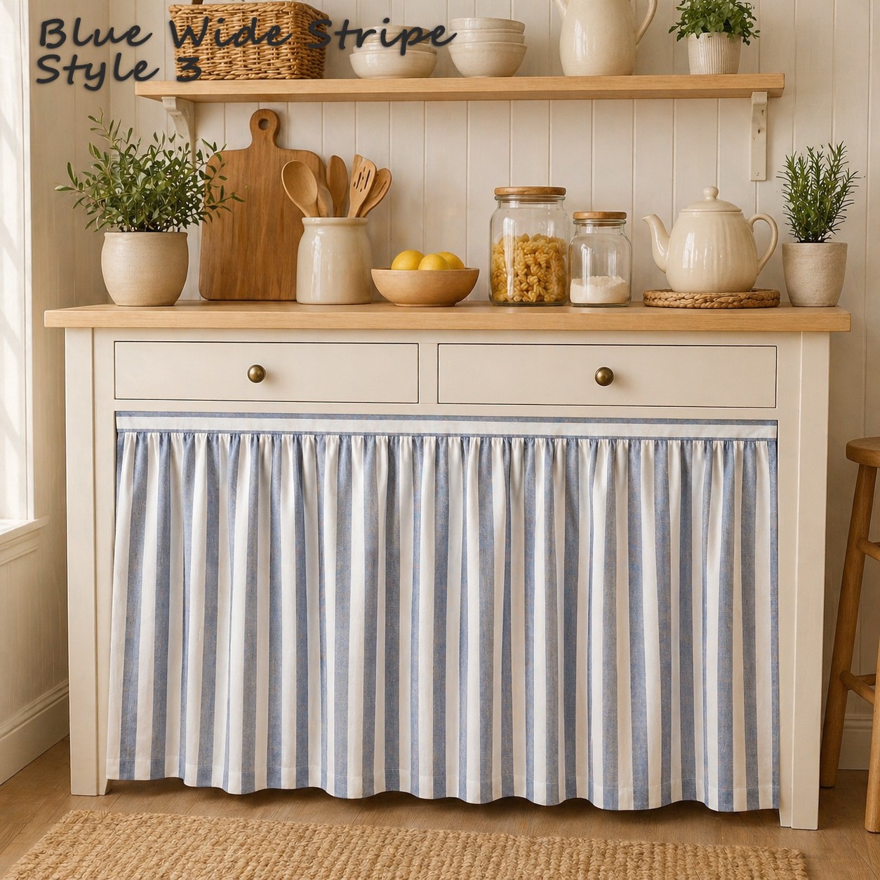 No Drill Hook and Loop Curtain Cabinet Kitchen Cafe Curtain Stick On Cotton