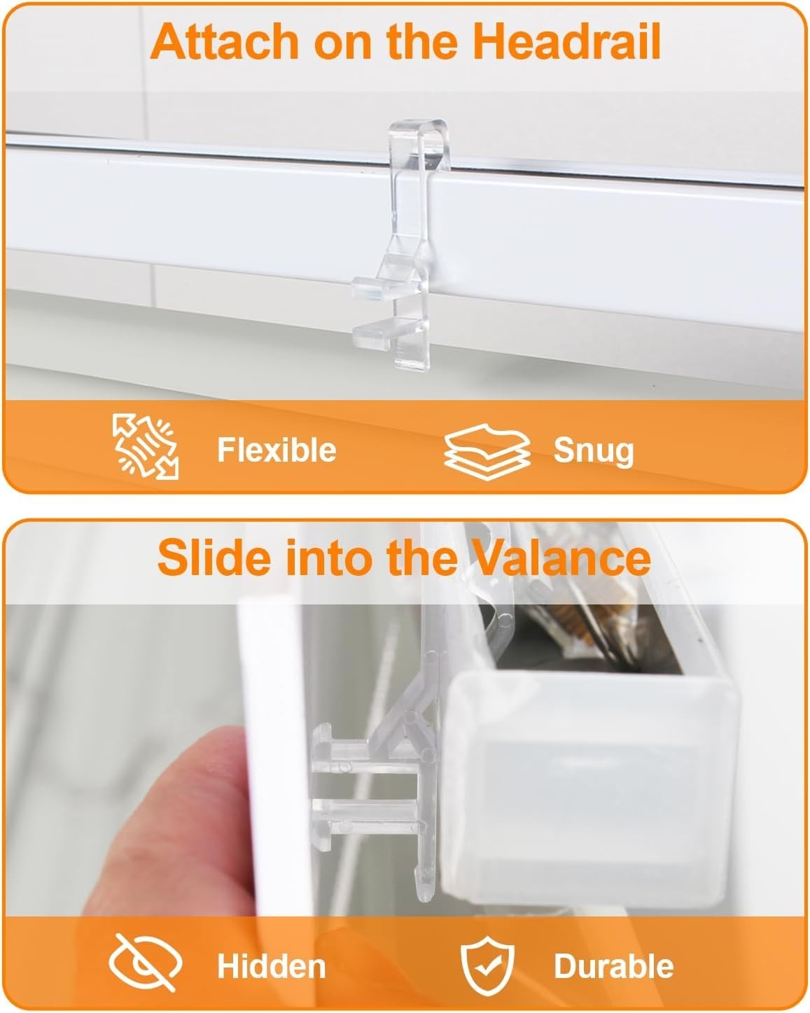 Invisible 12 Pcs Blind Valance Replacement Clips – 1-7/8 Inch Ease Installation
