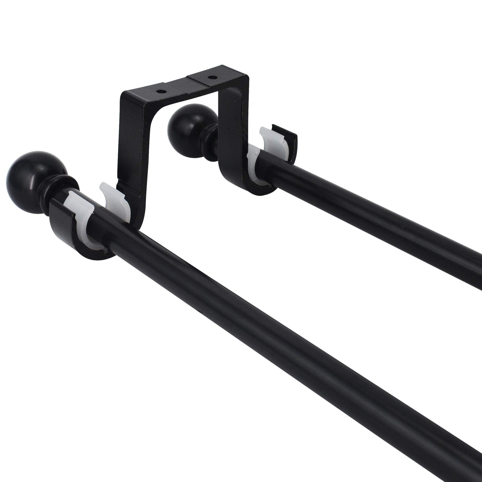 Aluminum Alloy Ceiling Mounted Curtain Brackets – 2Pcs, Black