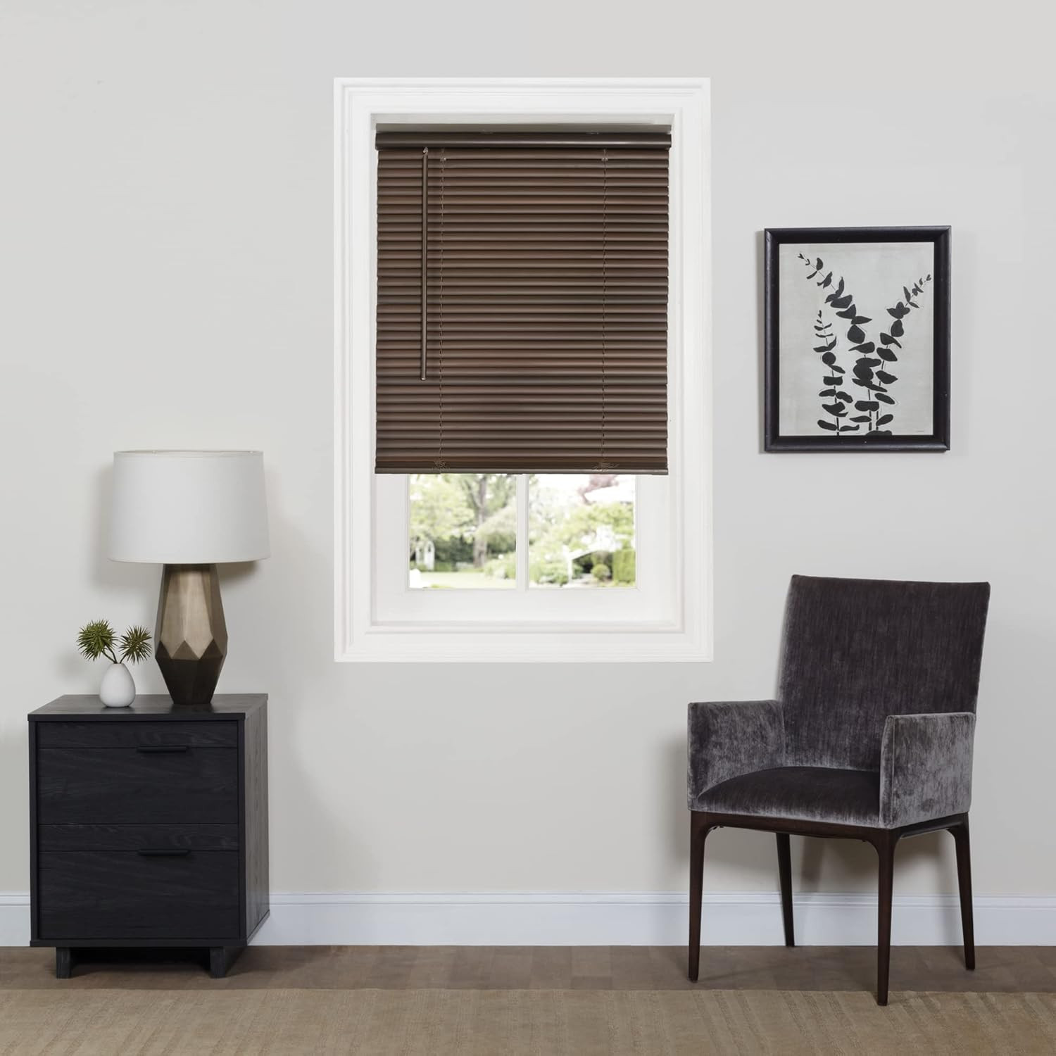 Cordless Room Darkening Mini Blind – 30 Inch Width, 64 Inch Length, 1″ Slat Size