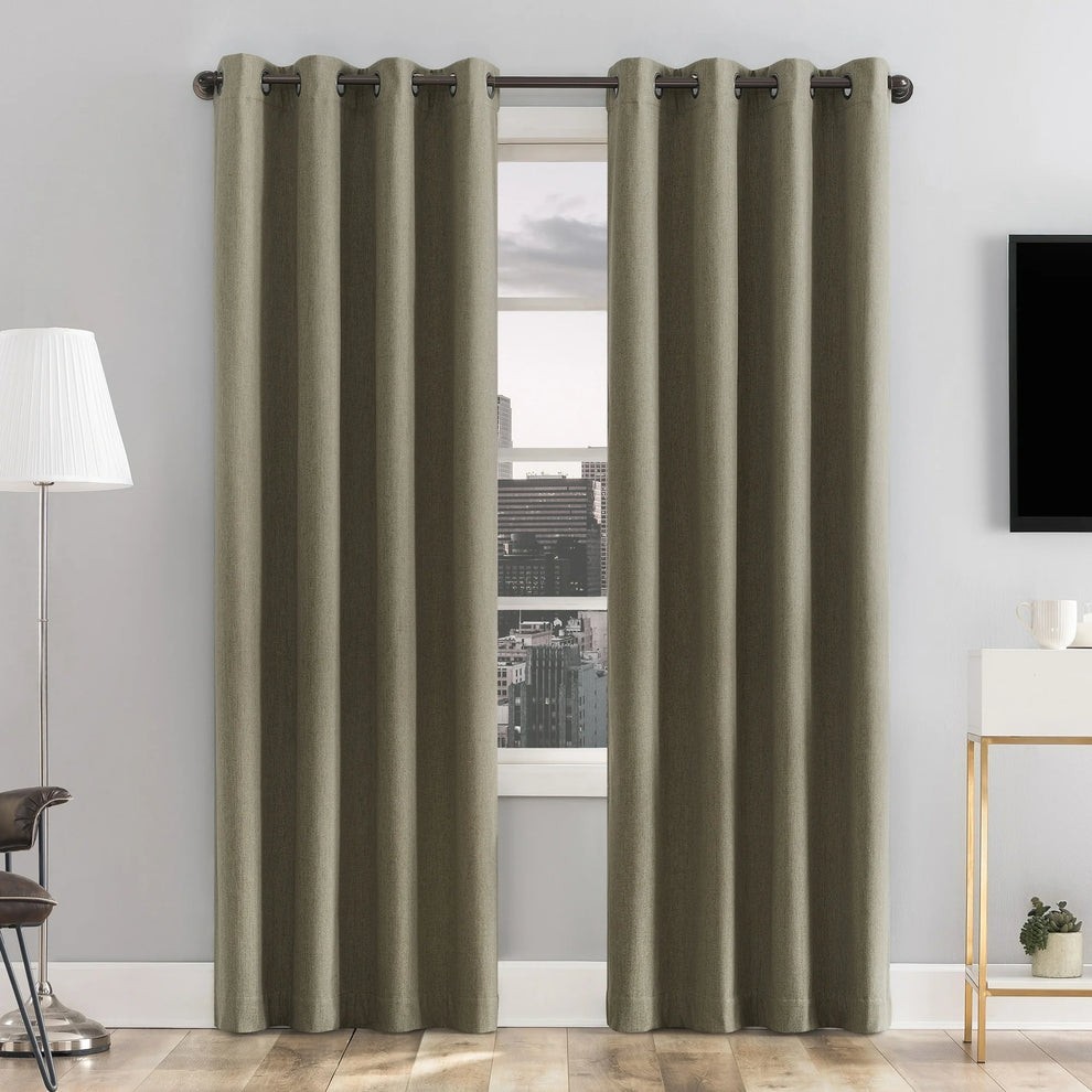 100% Blackout Opacas Cortinas color oliva 127×213 cm nuevo