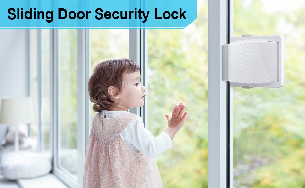 Sliding Door Lock, 2 Pack Child Safety Sliding Glass Door Lock for Sliding Glass