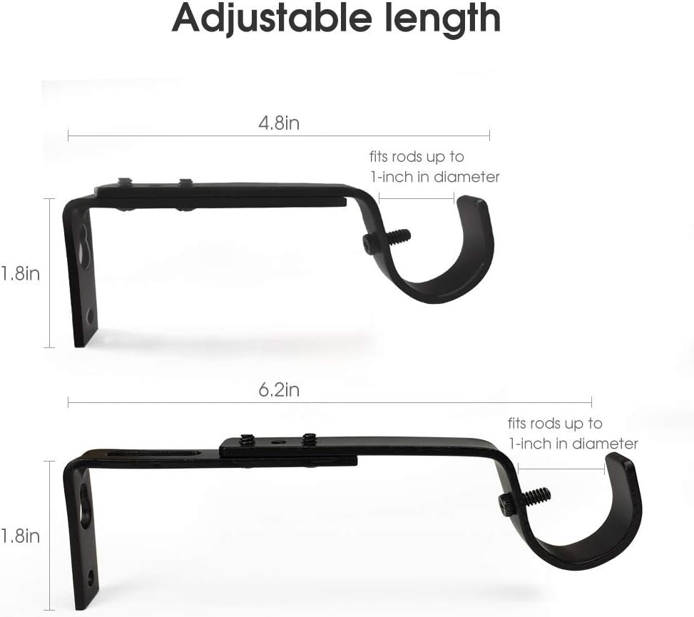 Curtain Rod Brackets Heavy Duty Drapery Hardware Adjustable Curtain Rod Holde…