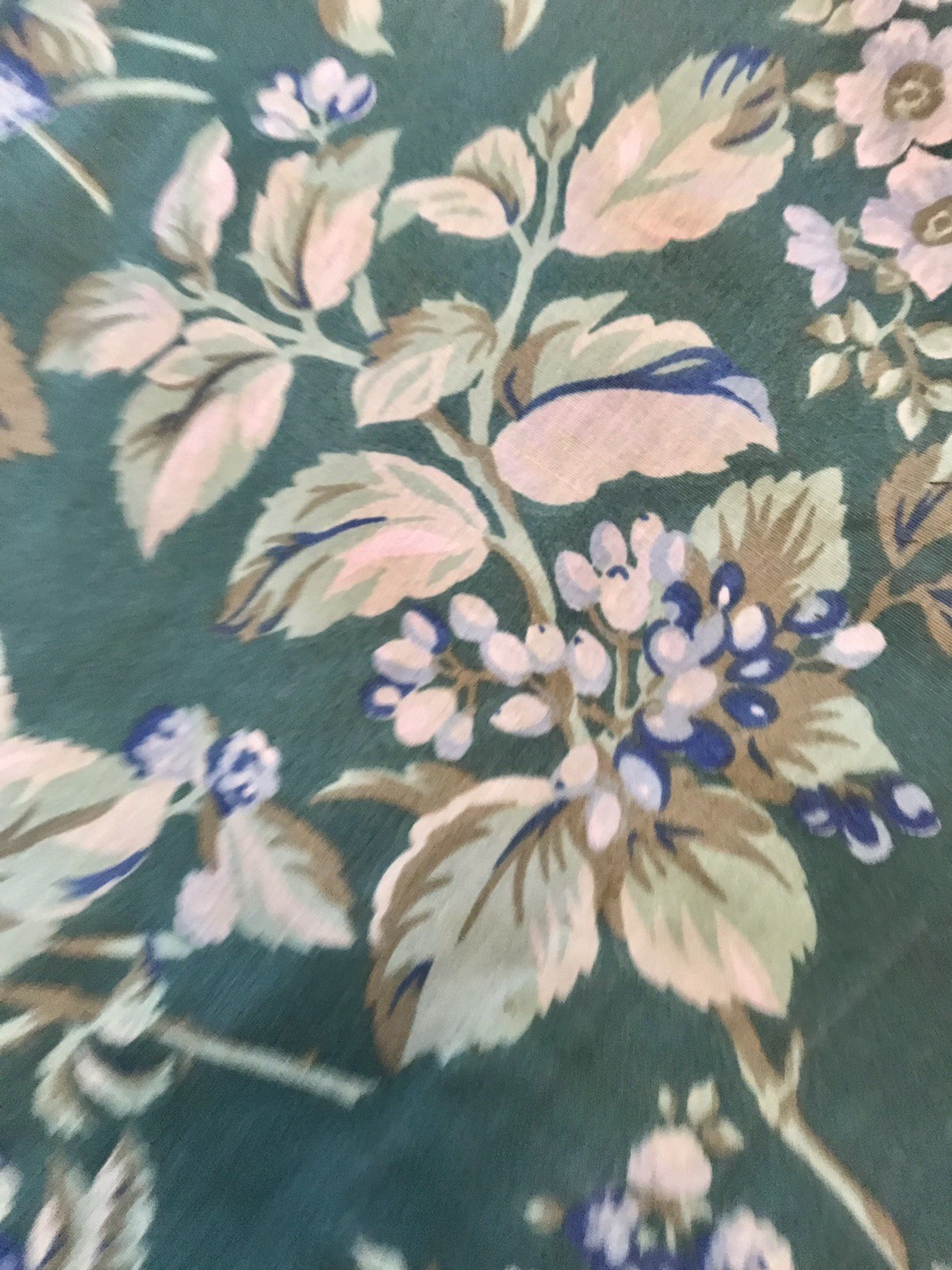 Laura Ashley Bramble Berry( 1 ) Window Valance Floral Green Blue 82”x22”