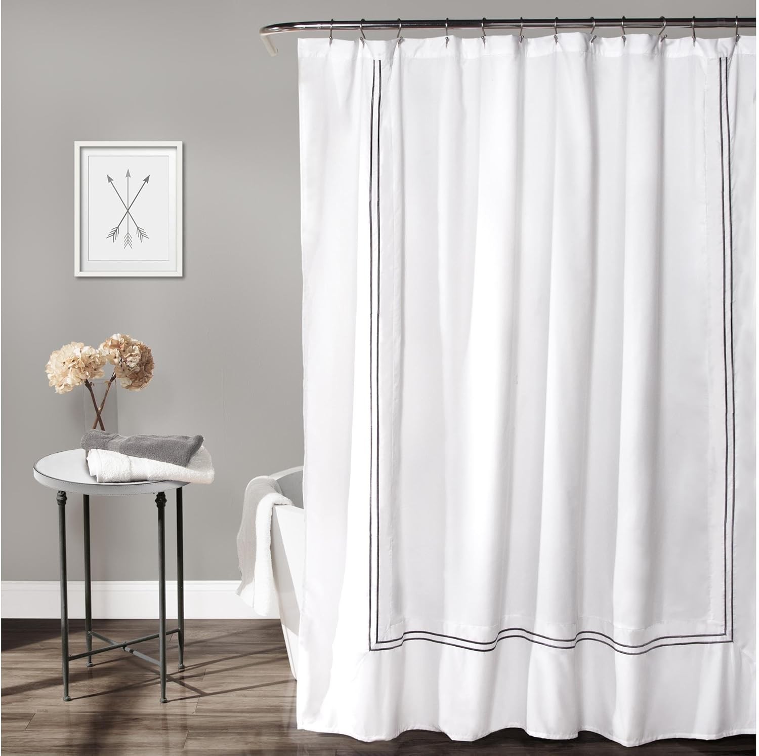 Hotel Collection Shower Curtain Fabric Minimalist Plain Style Bathroom Design,