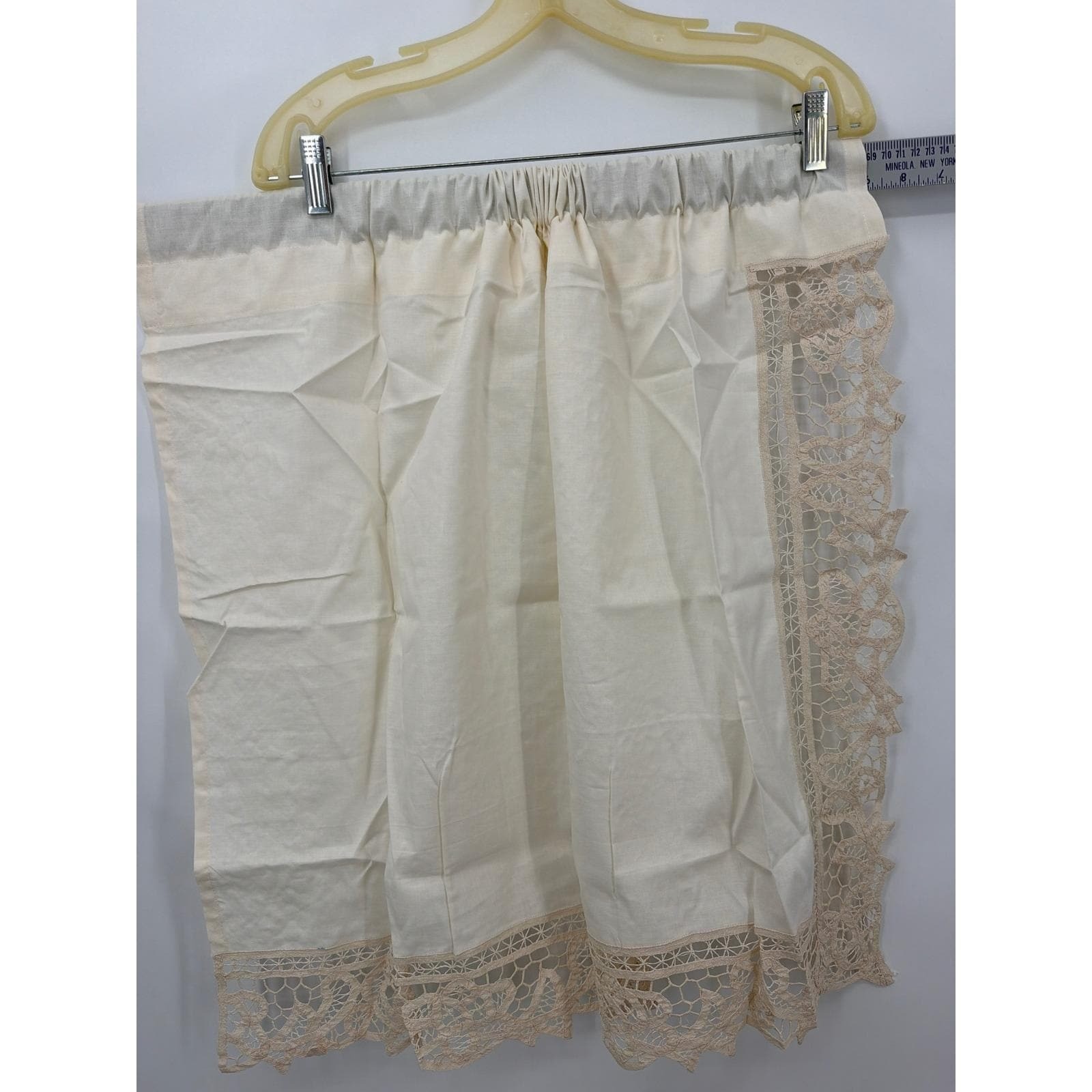 Martha Stewart Battenberg Lace Cafe Curtains 100% Cotton Cream 2 Pairs 36L 24L