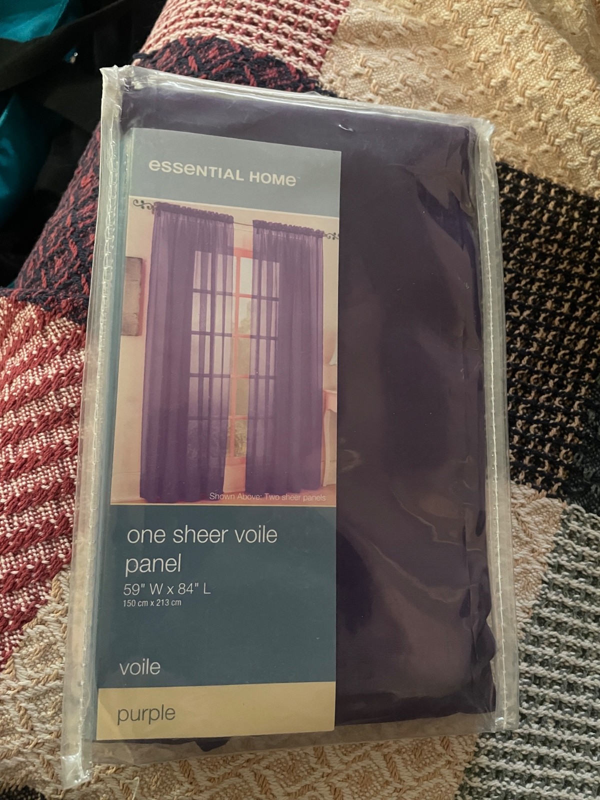 Essential Home One Solid Taupe Sheer Voile Panel – 59″ x 84″