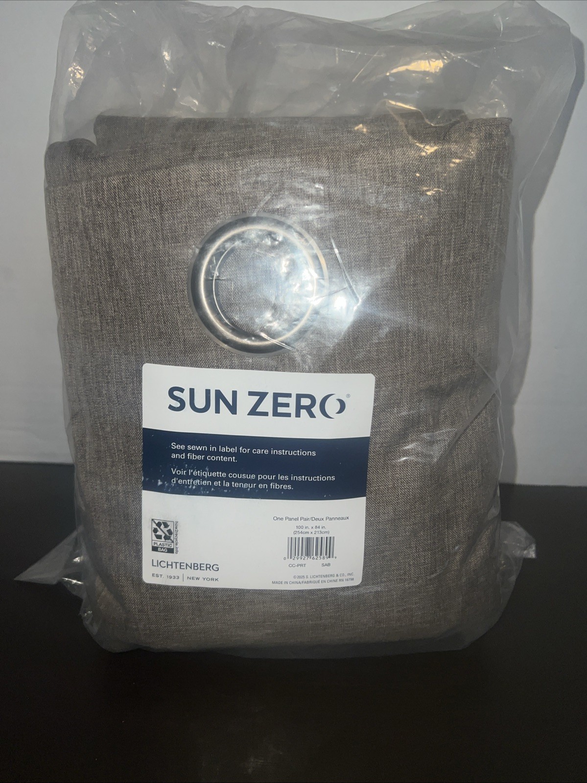 SunZero Lichtenberg Curtains Total Blackout One Panel Pair 100″ x 84″ Brown