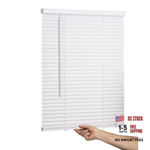 White Cordless Mini Blind – 1″ Vinyl Slats – 21″ Wide x 84″ Long – 21″W x 84″H