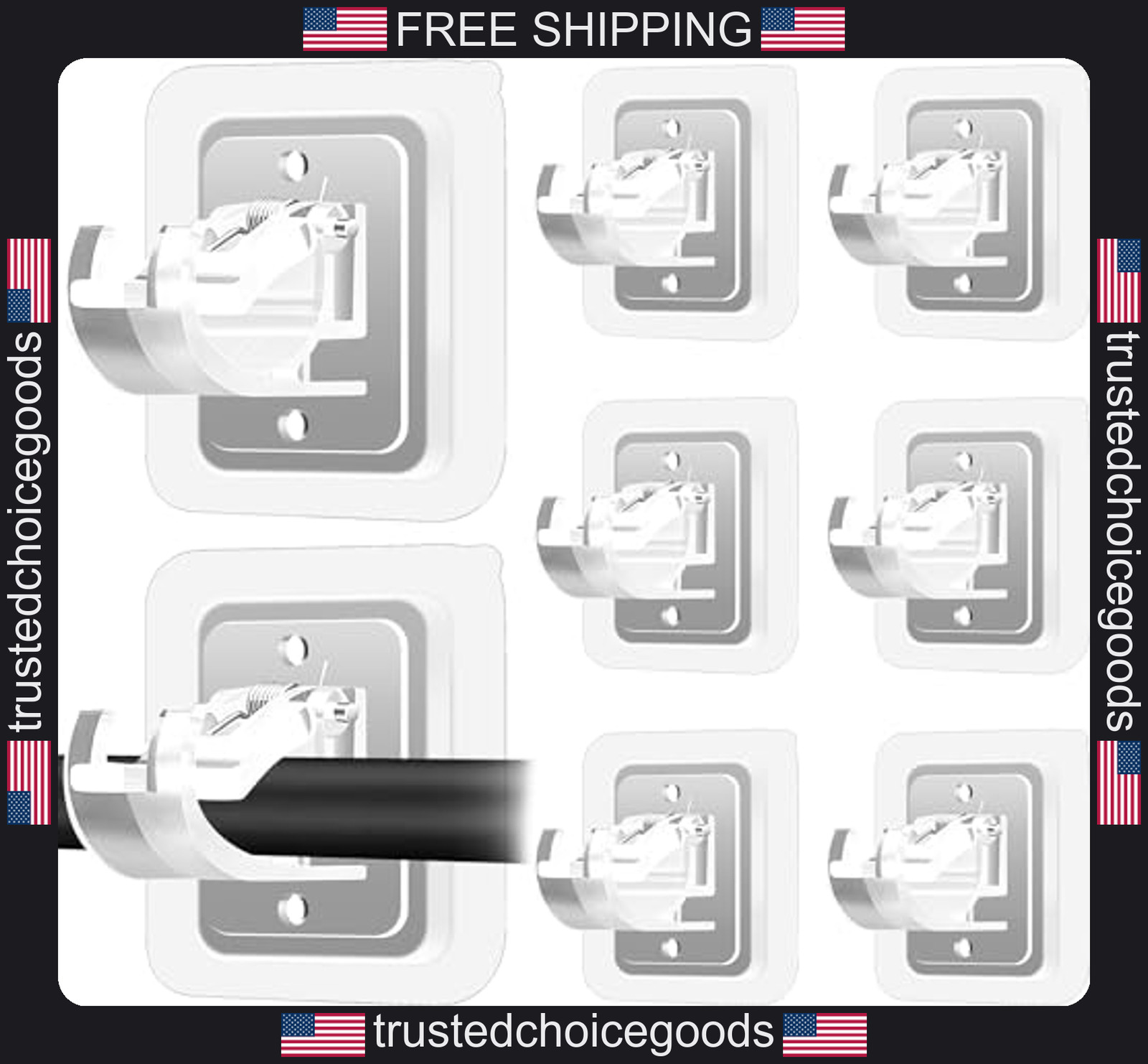 Codoule self-adhesive curtain rod brackets 8pcs transparent no drill hooks