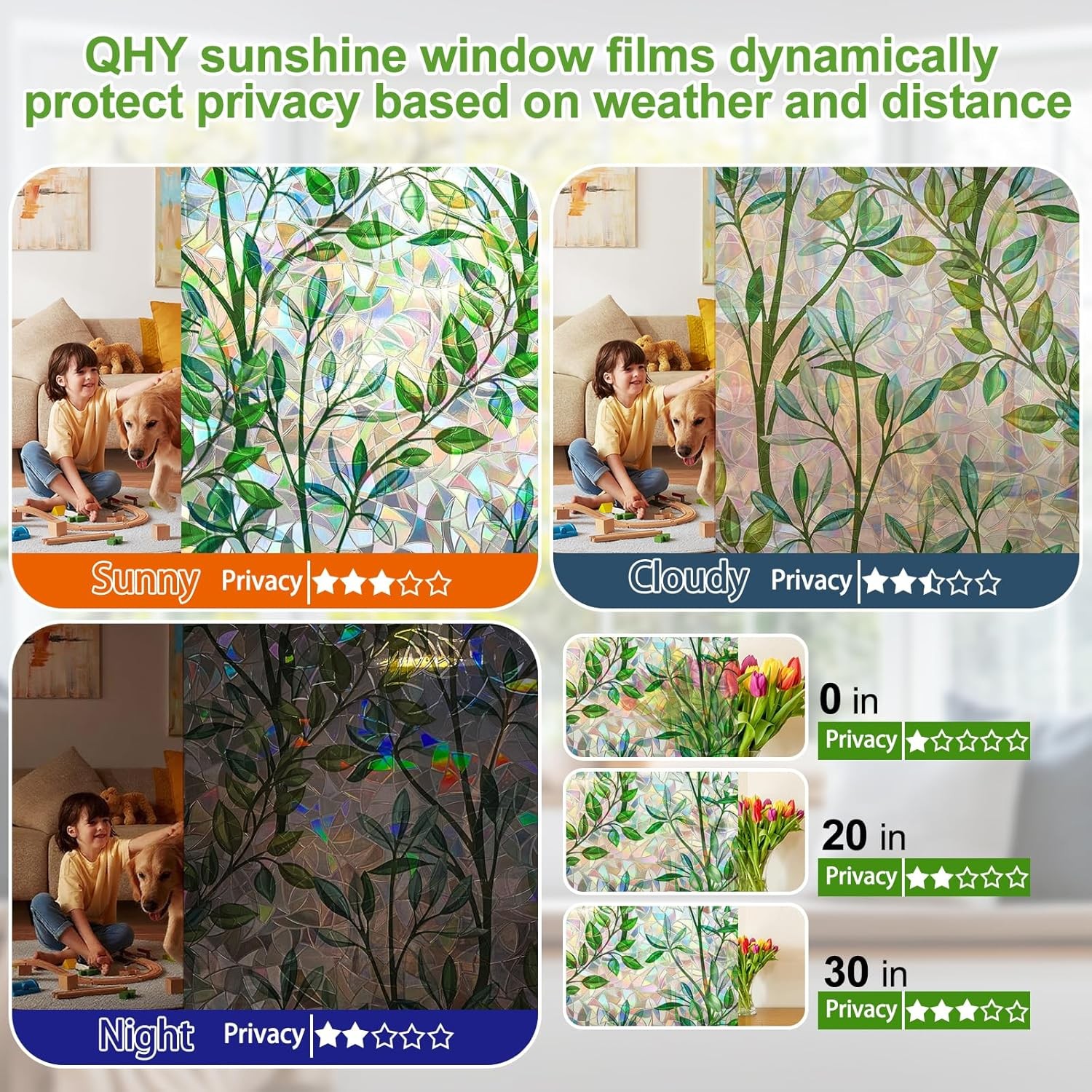 Window Privacy Film Stain Glass Window Film Rainbow Window Film Window clings
