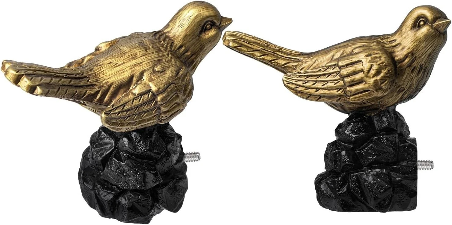 1 or 7/8 Inch Bird-Shaped Decorative Finials for Curtain Rods,Curtain Rod Ends