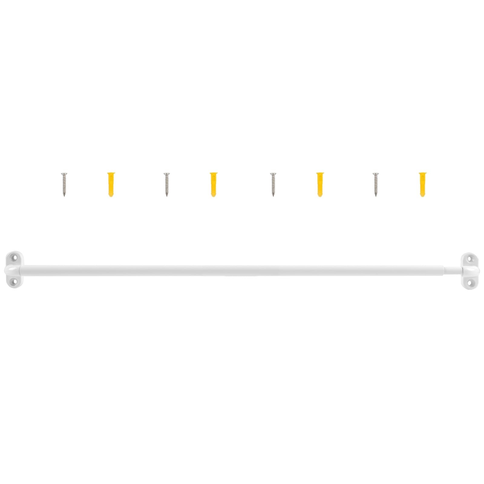 TYRON 1 Pack Screwed Sash Curtain Rod Adjustable 30-40 Inch 3/8 White Cafe