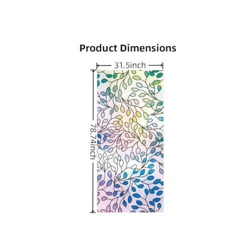 Colored Leaves Privacy Window Film with UV Protection & Heat 31.5″ x 78.7″