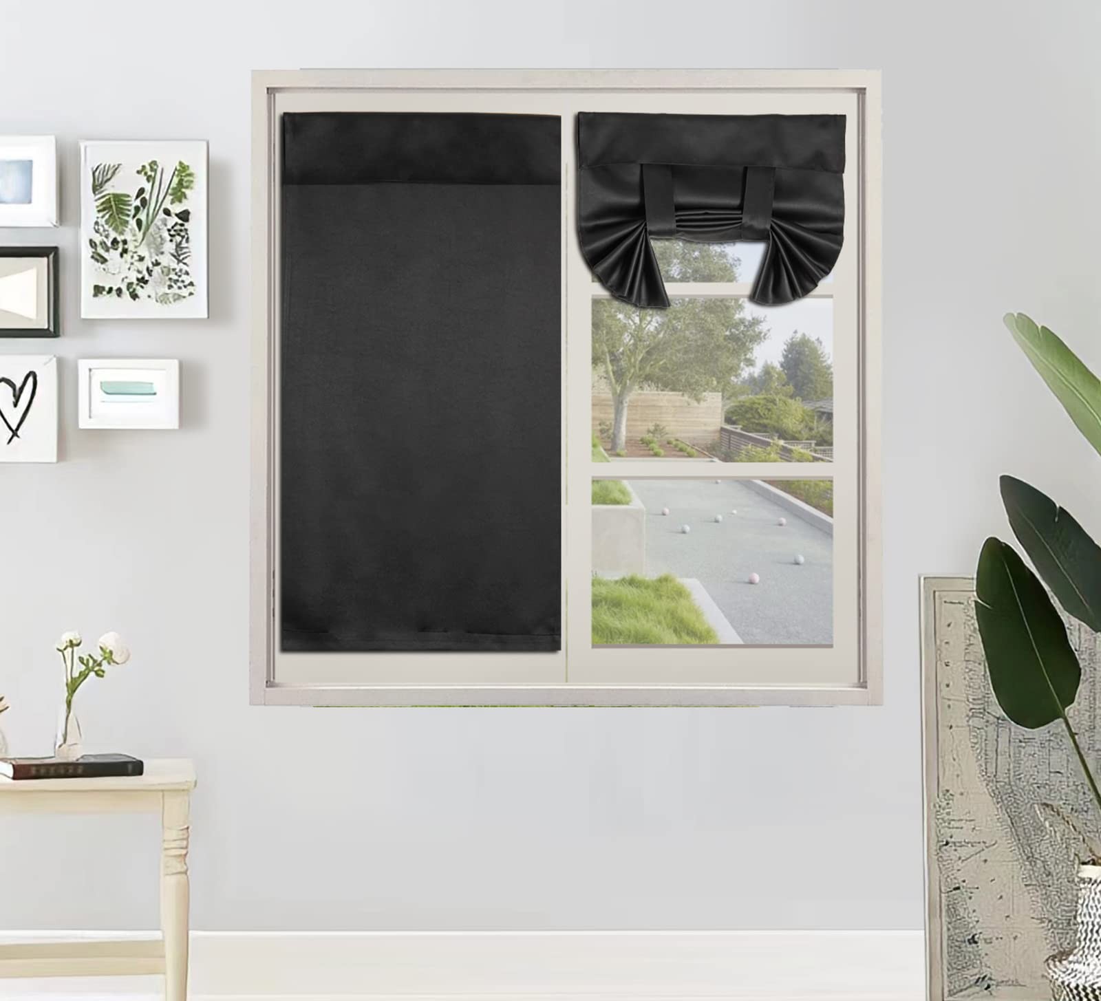 PI Blackout Door Curtain Black 26″W x 40″L