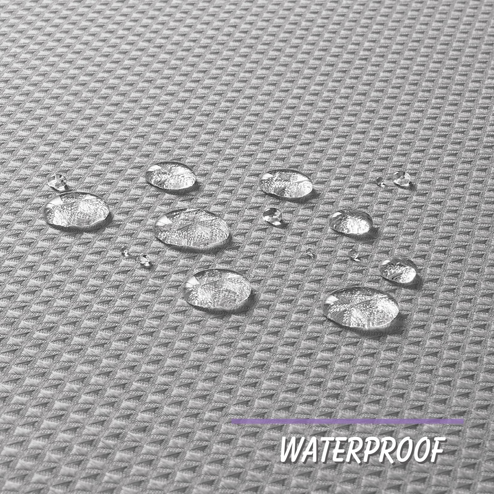 Water Repellent Waffle Bathroom Window Curtains, 24W x 36L Inch
