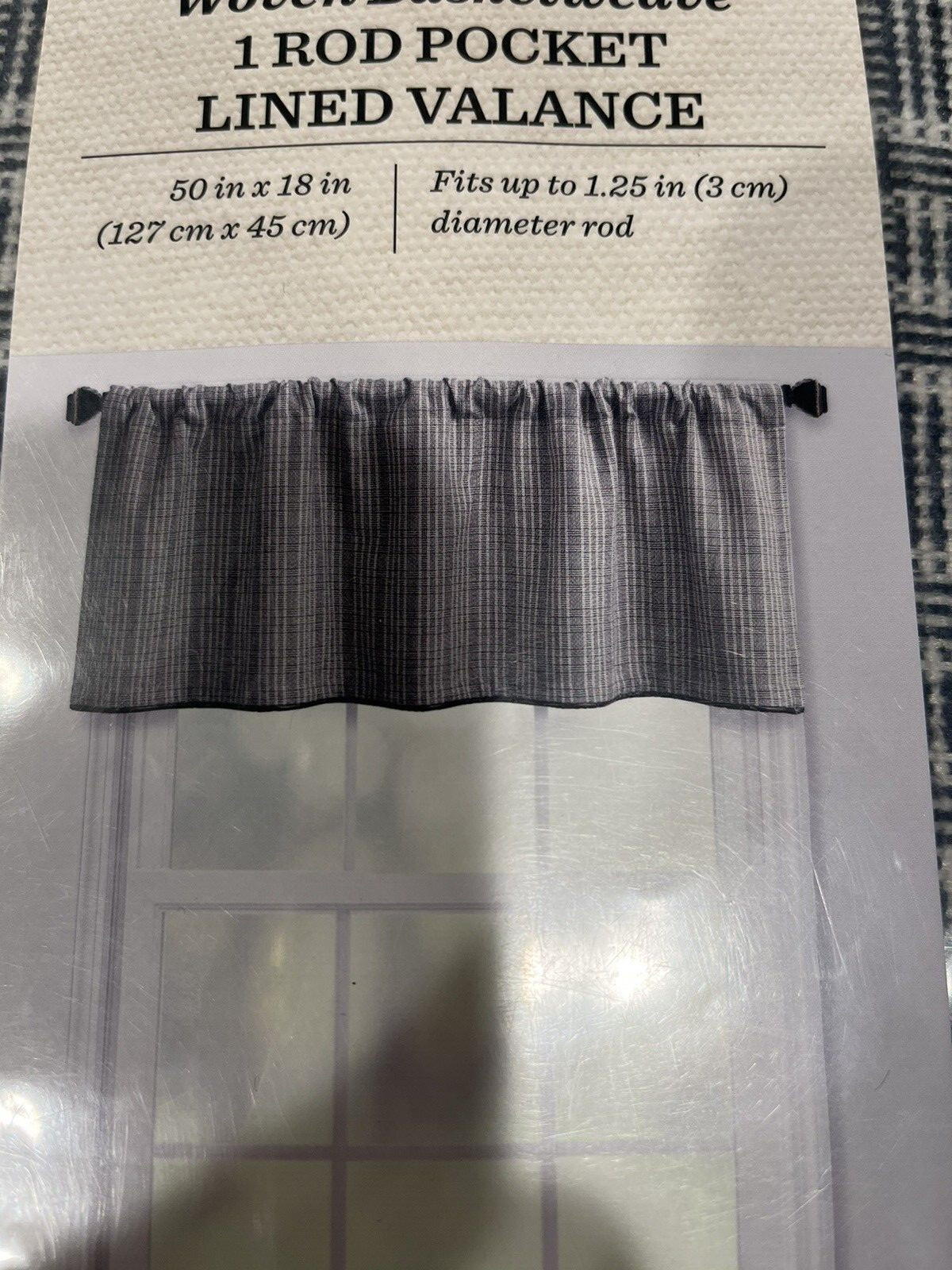 NWT Bee and Willow Textured Herringbone Rod Pocket Lined Curtain Valance 50″X18″