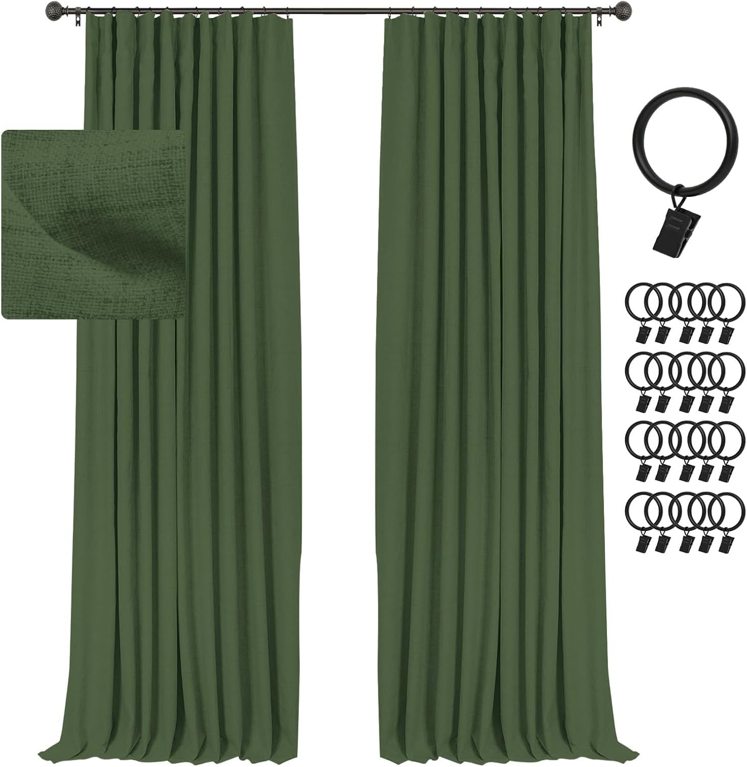 100% Blackout Curtains Thermal Insulated Drapes for Bedroom Living Room