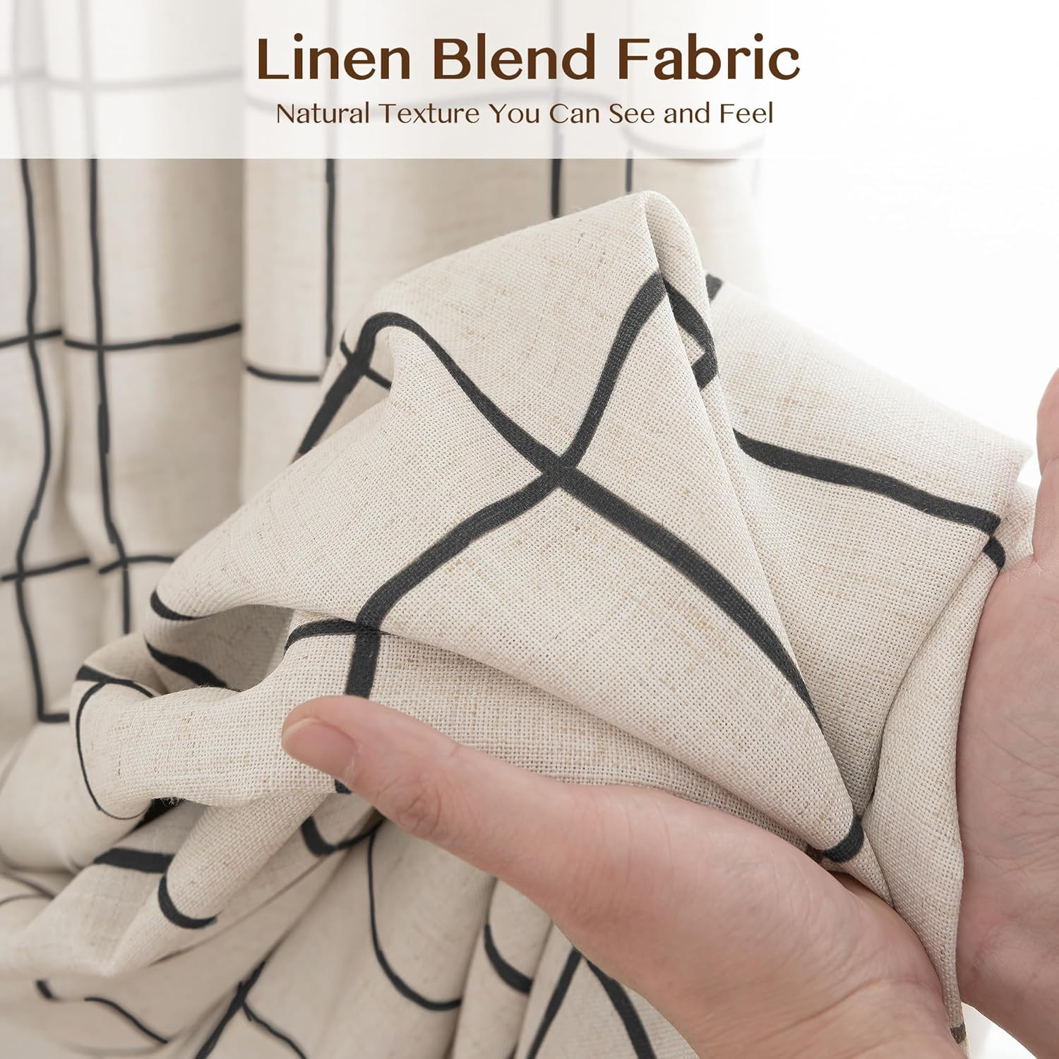 Plaid Pinch Pleated Curtains – Modern Luxury Linen Buffalo Blackout Drapes, Ther