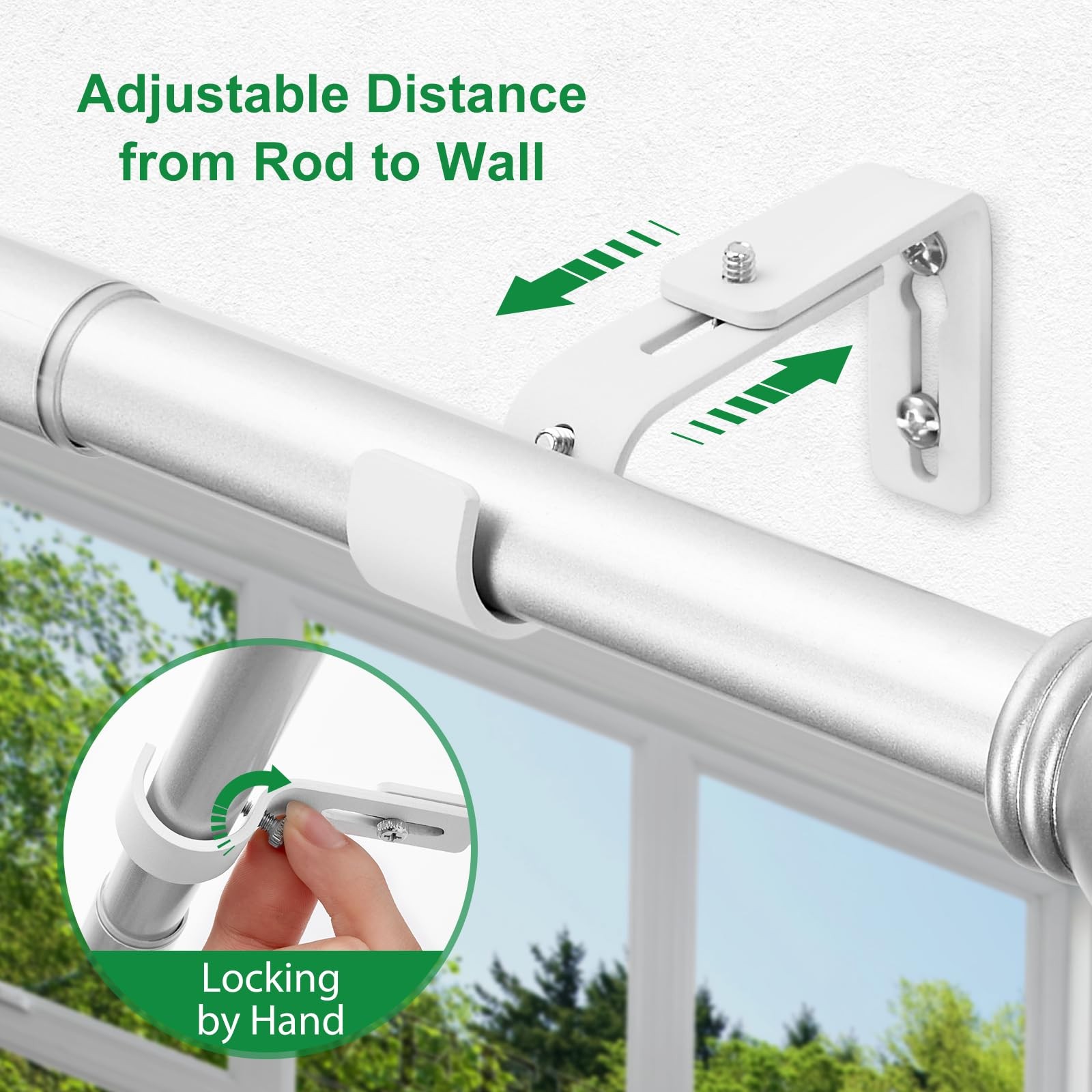 Curtain Rod Bracket Adjustable, Drapery Rod Holder Hooks Support Hangers for …