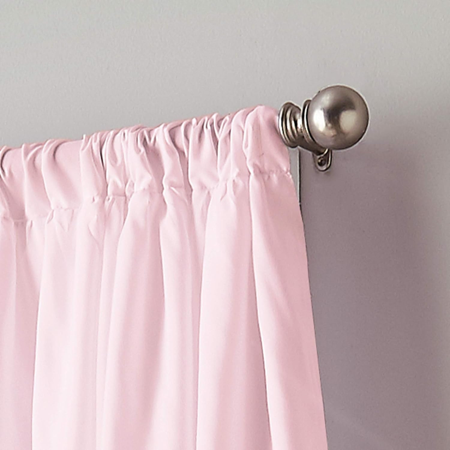 Flounced Ruffle Rod Pocket 100% Polyester, 42 X 63 Inch, 1 Curtain Panel, Pink