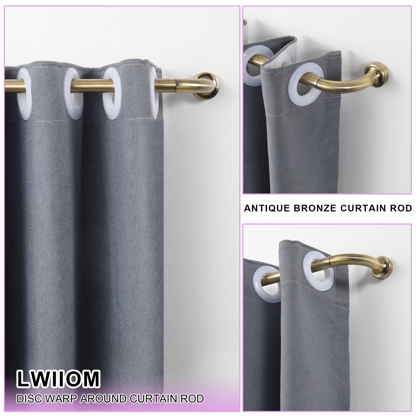 Antique Bronze Disc Curtain Rods, 28-48 Inches Window Curtain Rod,Adjustable …