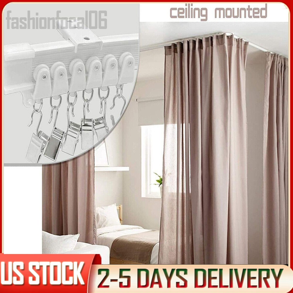 Ceiling Curtain Track Window Rod Pole Rail System Flexible Rail Track Mount