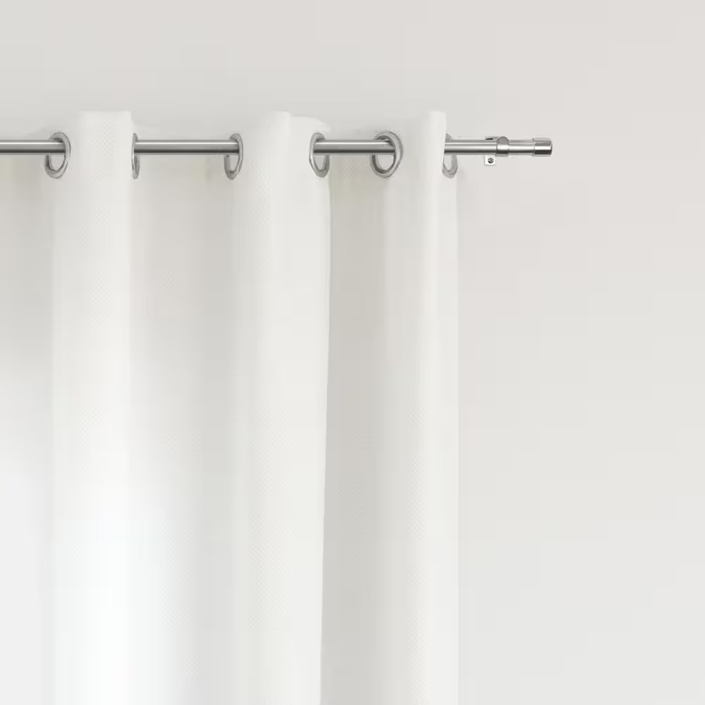 24 In. – 48 In. Telescoping 3/4 In. Single Curtain Rod in Ellis Satin Nickel