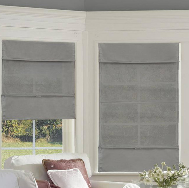 Cordless Light Filtering Privacy Polyester Roman Shades 23 in. W x 64 in. L
