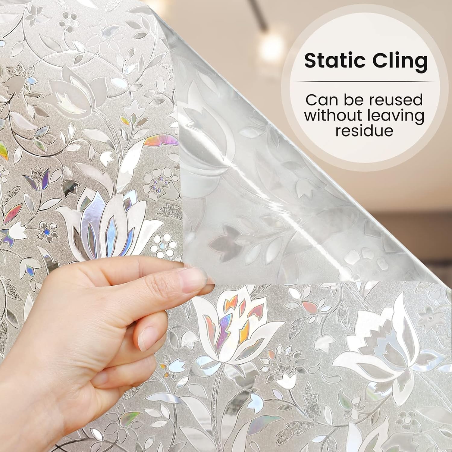 Window Privacy Film Decorative Stained Glass Static Clings Frosted Sticker Cover