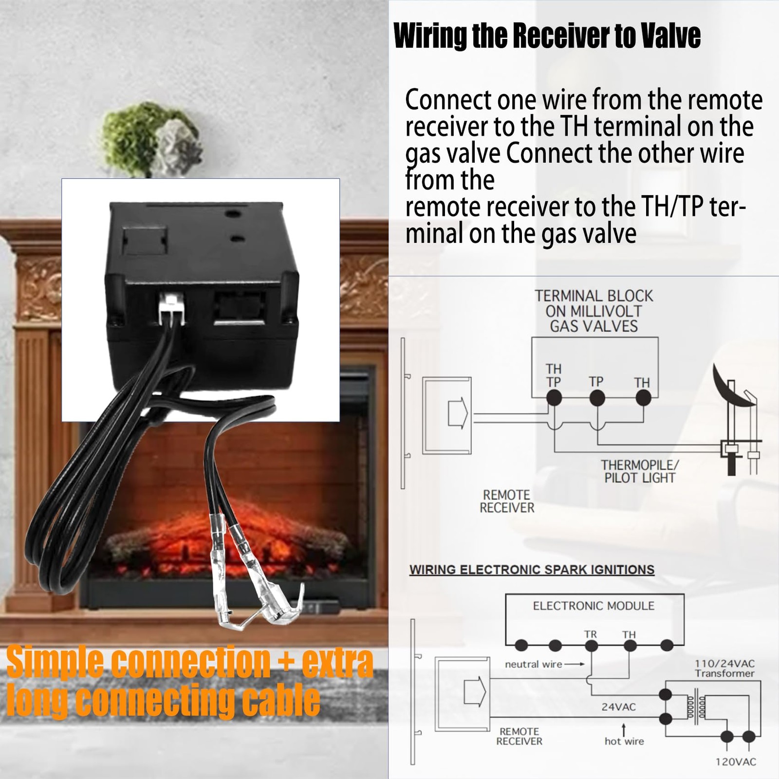 Upgraded Fireplace Remote Control Kit,with Skytech Majestic Ambient Empire Mo…