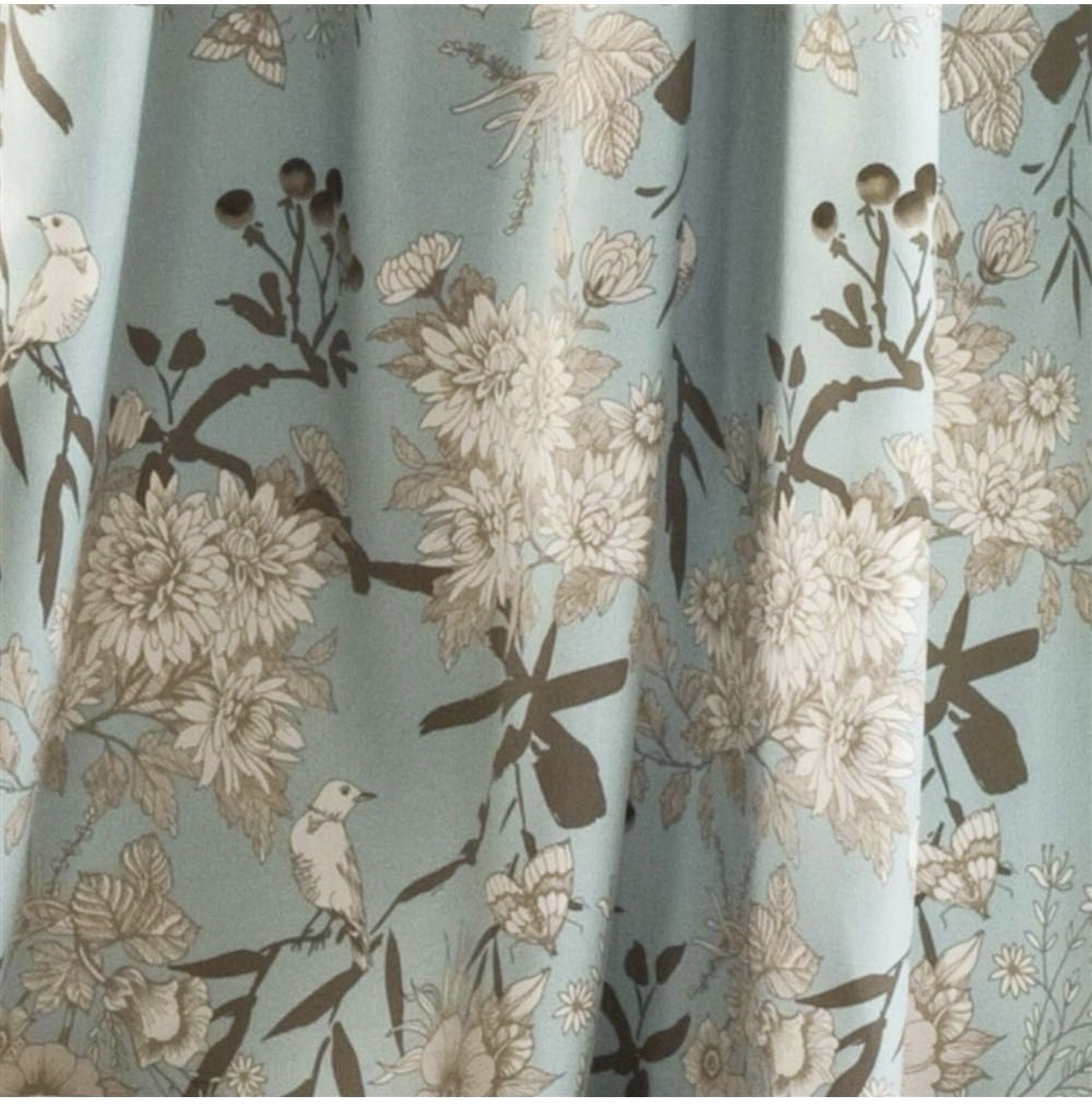 Lush Decor light filtering floral birds curtain panel 52 x 84in blue Open/ New