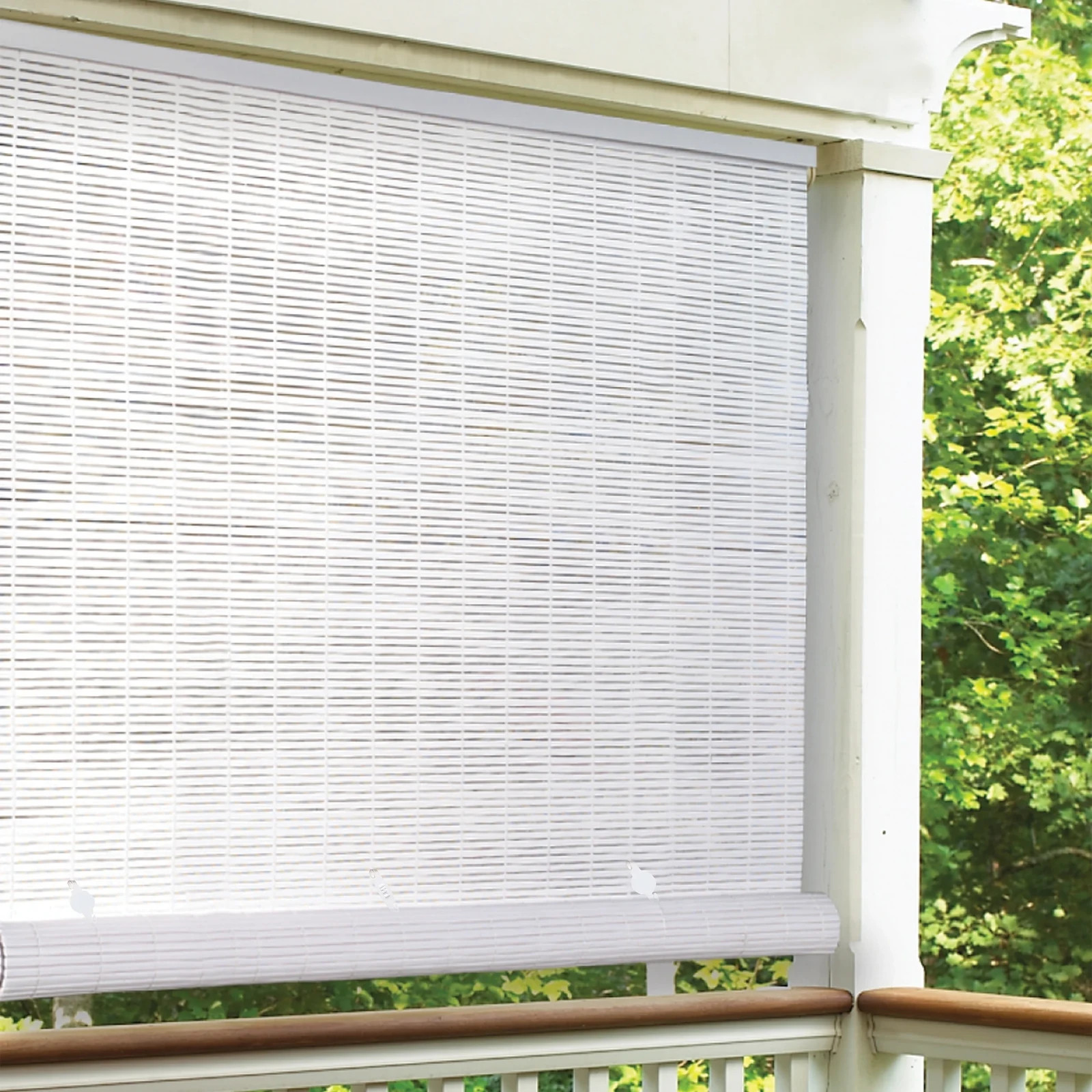 Radiance Cordless Light Filtering Bamboo Blind Manual Roll-Up Shade 48in X 72in