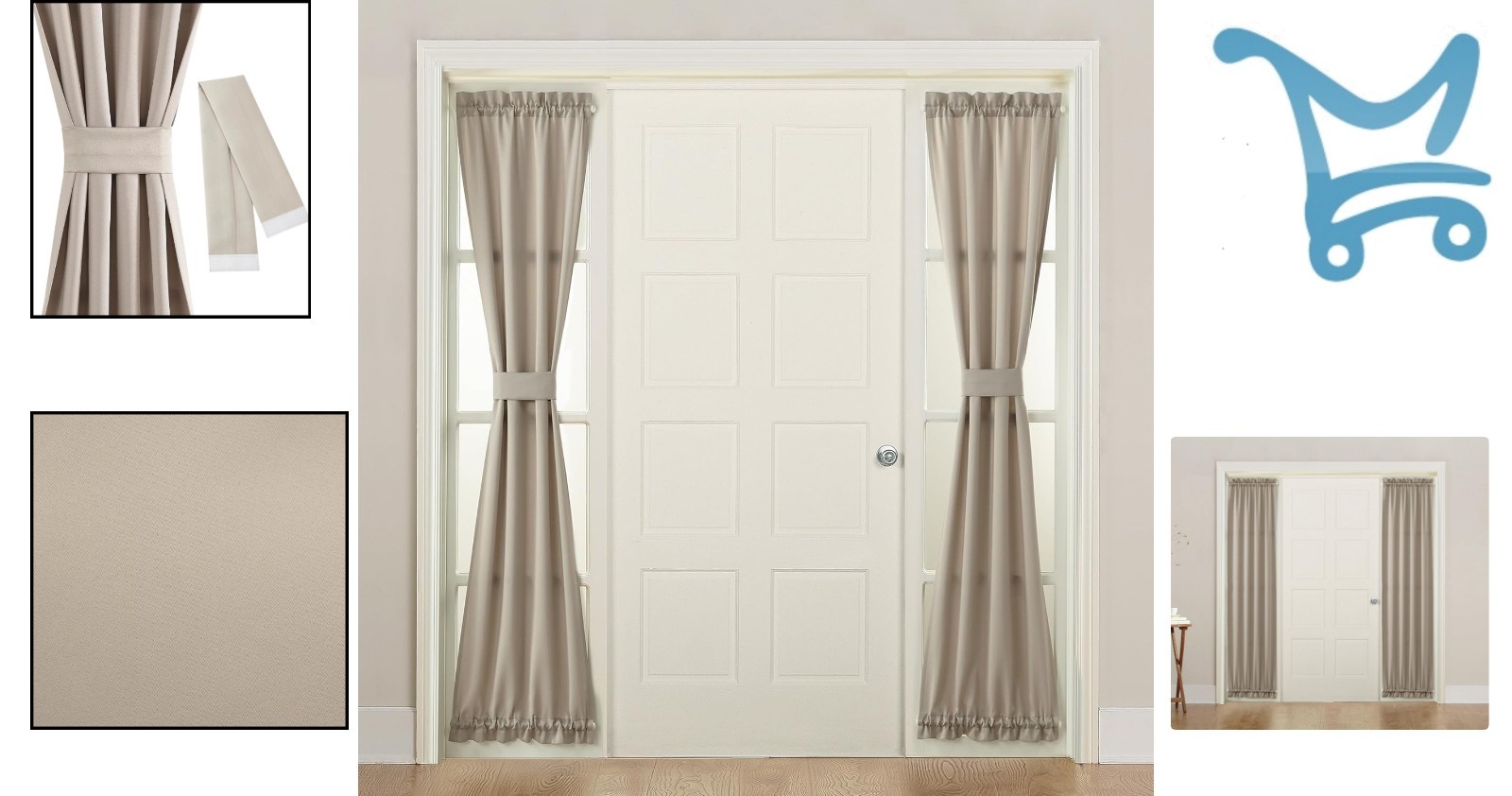 Door Sidelight Curtain Panel Polyester 26×72 Room Darkening Noise Reduction