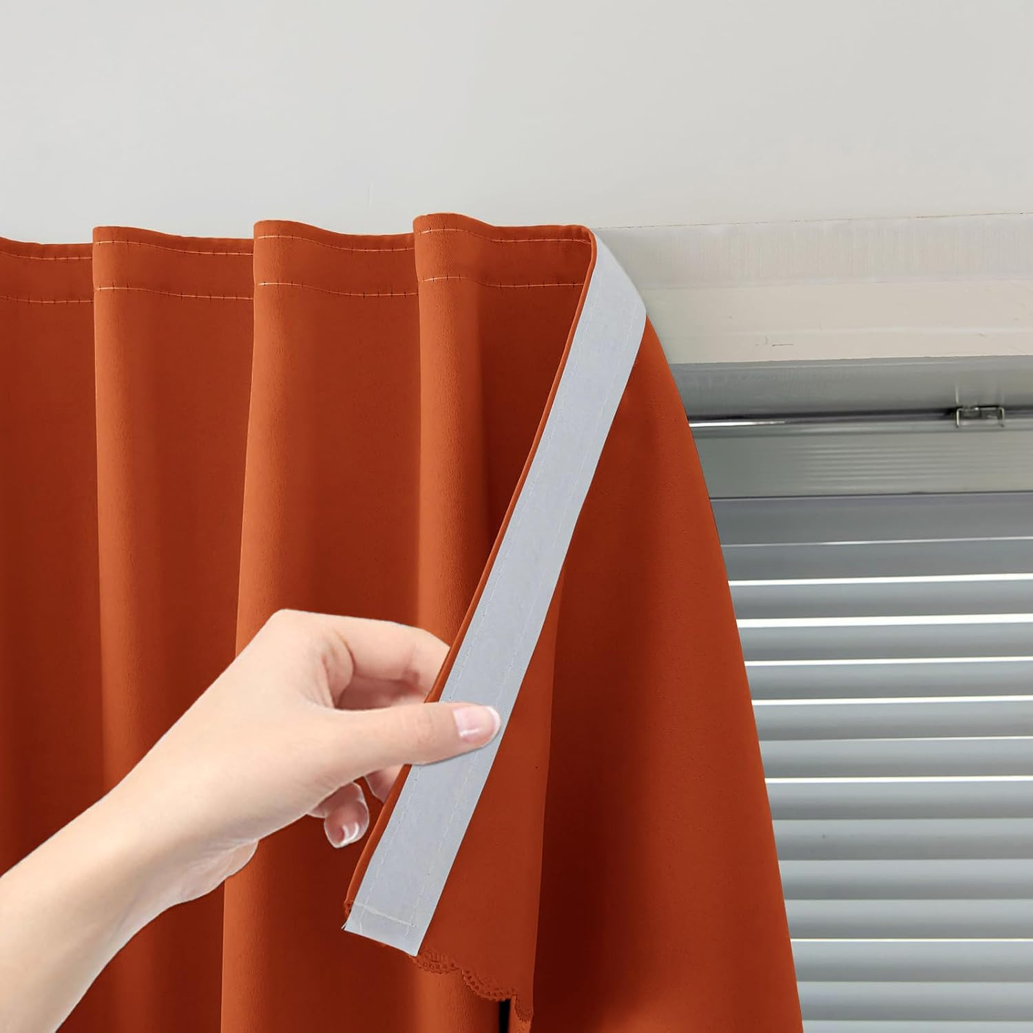 Adhesive Blackout Curtains- Self Stick Shades Window Blinds Curtains No Rod Need