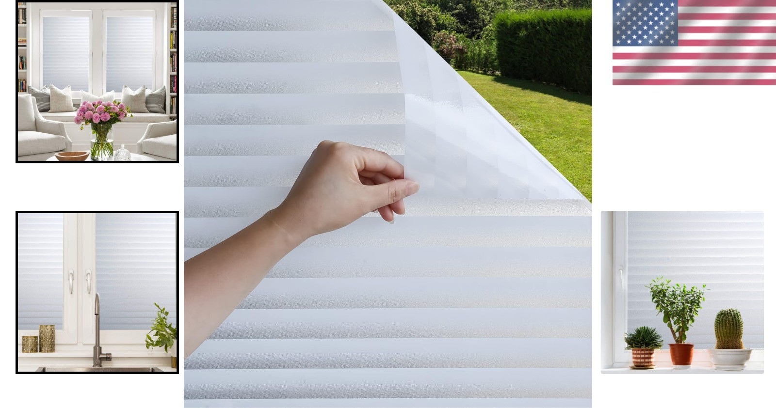17.7×78.7″ Static Cling Window Film – Stylish UV Blocking Privacy Solution