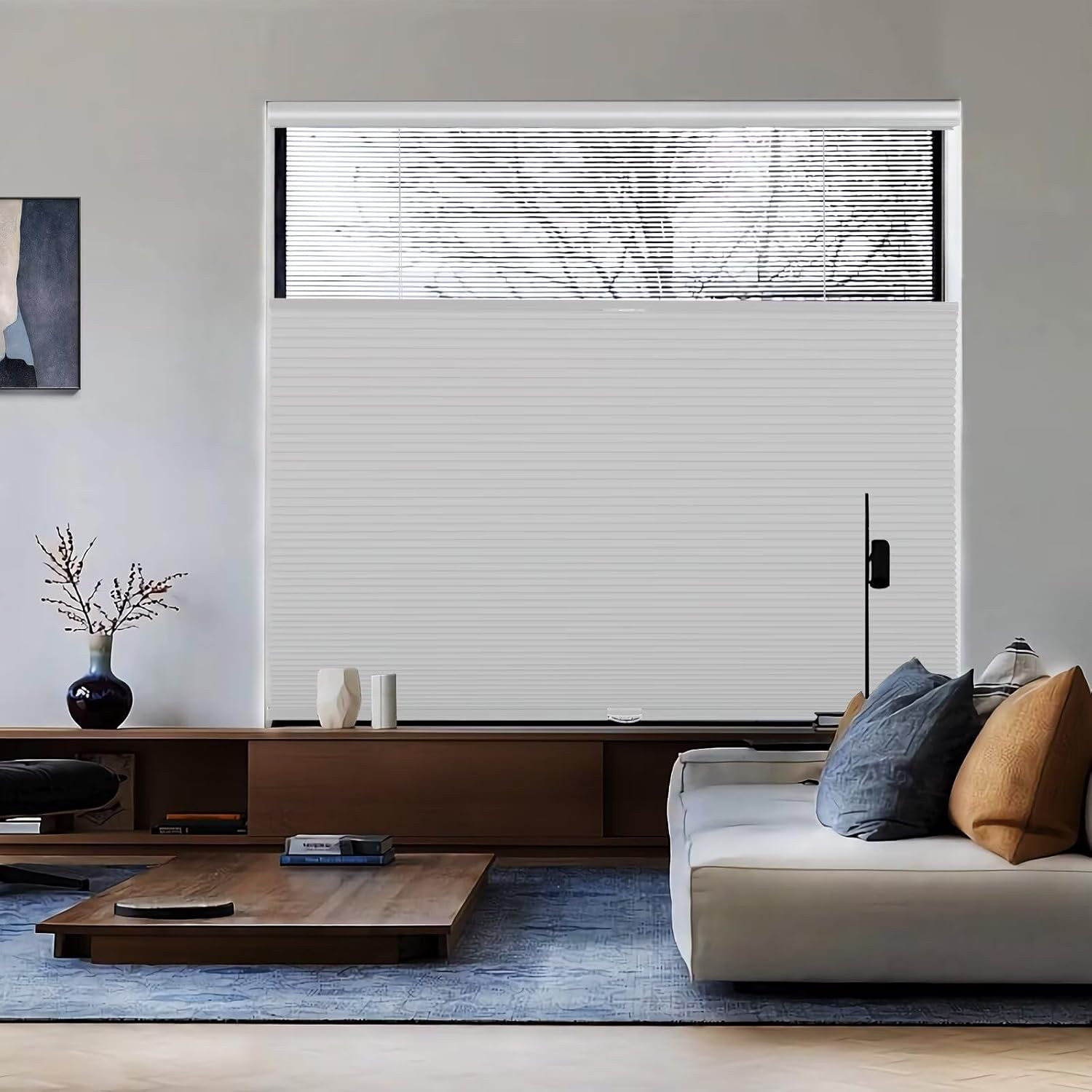 Cordless Blackout Honeycomb Shades, 30.5″ W x 72″ H, White, Thermal Insulated