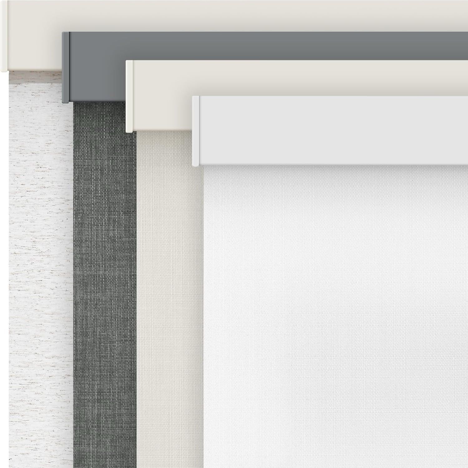 Linen Roller Blinds Shade 35×72 Indoor Windows Pull down Cordless Blackout WHITE