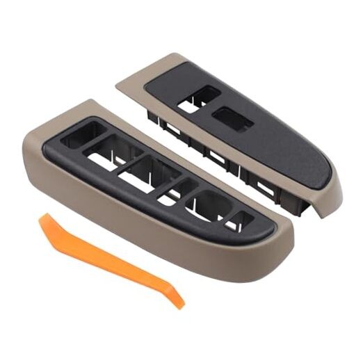 Front Driver and Passenger Side Window Switch Bezel Medium Neutral for Chevy