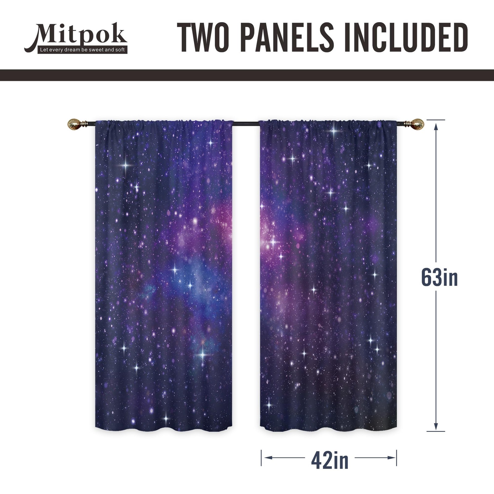Solar System Outer Space Galaxy Cool Living Room Bedroom Window Curtains