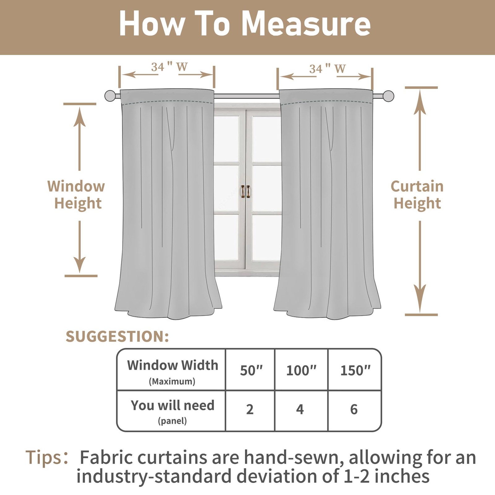LAMIT Linen Curtains 40 Inch Length 2 Panels, Cream Ivory Semi Sheer Light Fi…