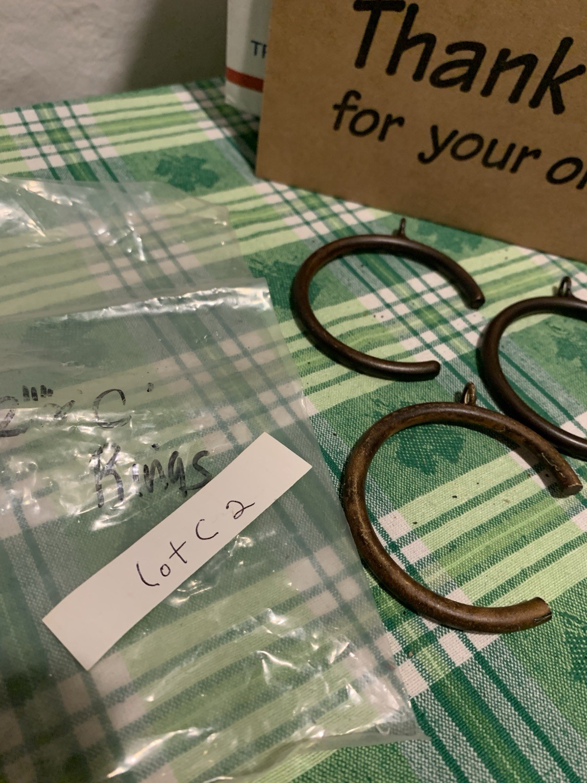 ❤️3 wrought Iron Easy Glide C Loop Curtain Rings Mix Brown Black For 2” Rod/Pole