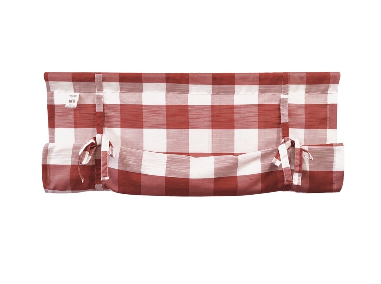 Better Homes & Gardens Buffalo Check Balloon Shade Brick Red/White 42”x 63”