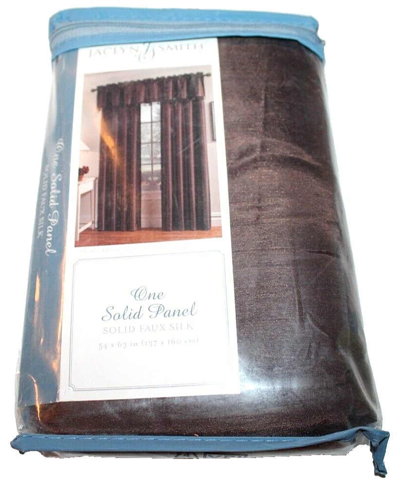 Jaclyn Smith One Solid Faux Silk Panel – Chocolate 54″ W X 63″ L