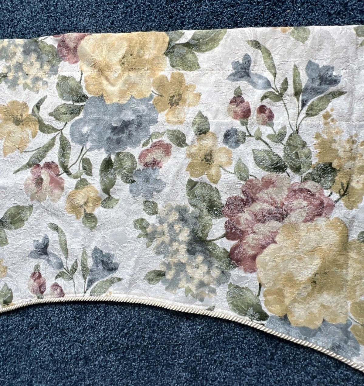 VTG Burlington Window Valance 82”x21” Textured Braided Piping Edge Elegant ￼