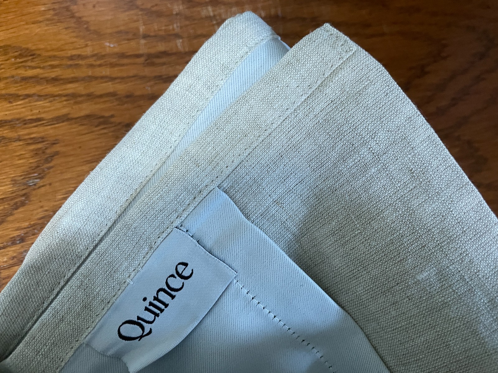 NWT QUINCE BLACKOUT EUROPEAN LINEN CURTAIN PANEL SET FLAX (2) 48 X 84 L $184