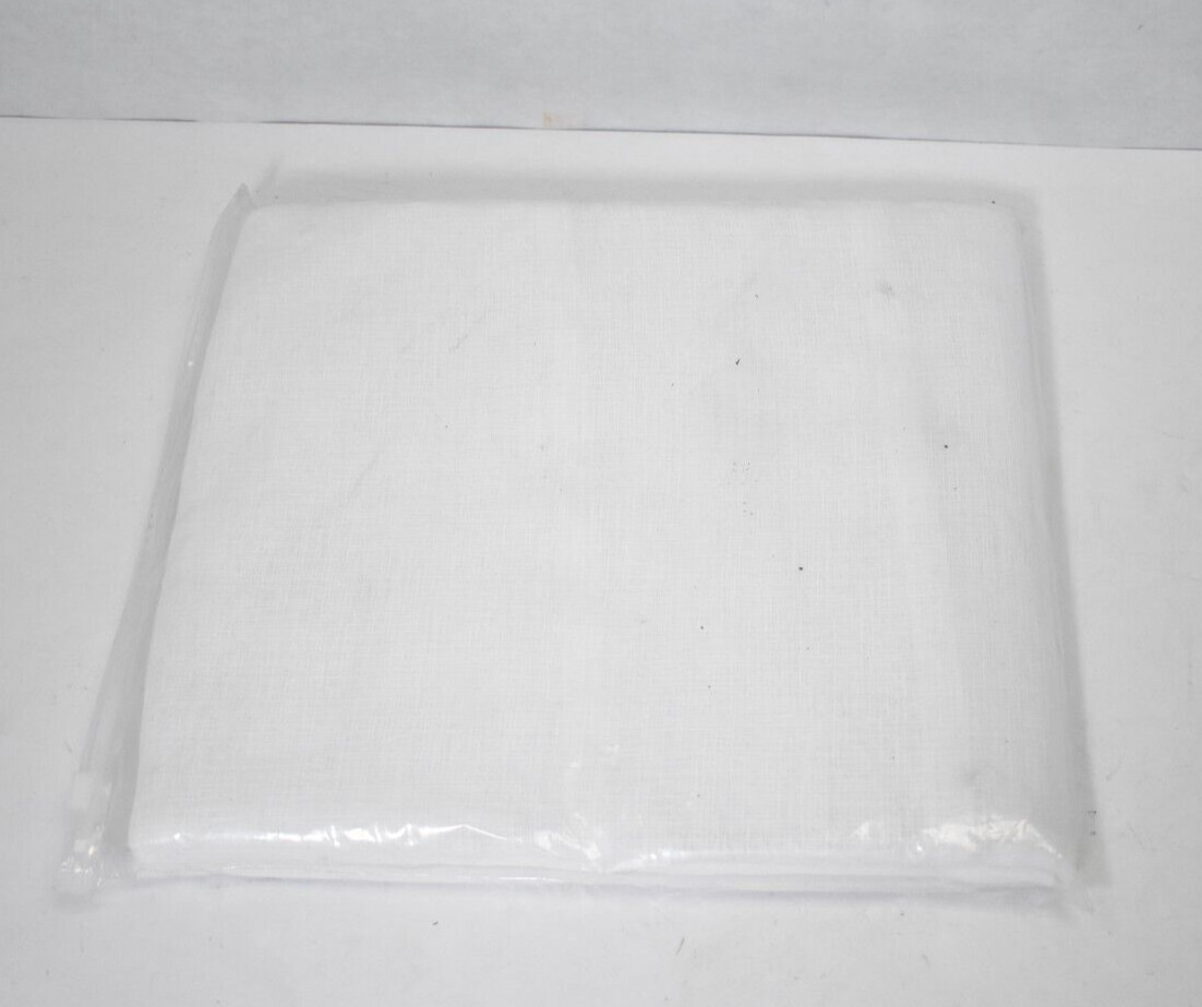 White Linen Textured Curtains 38″ x 63″ 2 Panel Grommet White Light Airy